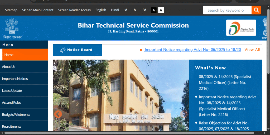 Bihar BTSC Tutor Nursing Recruitment 2025