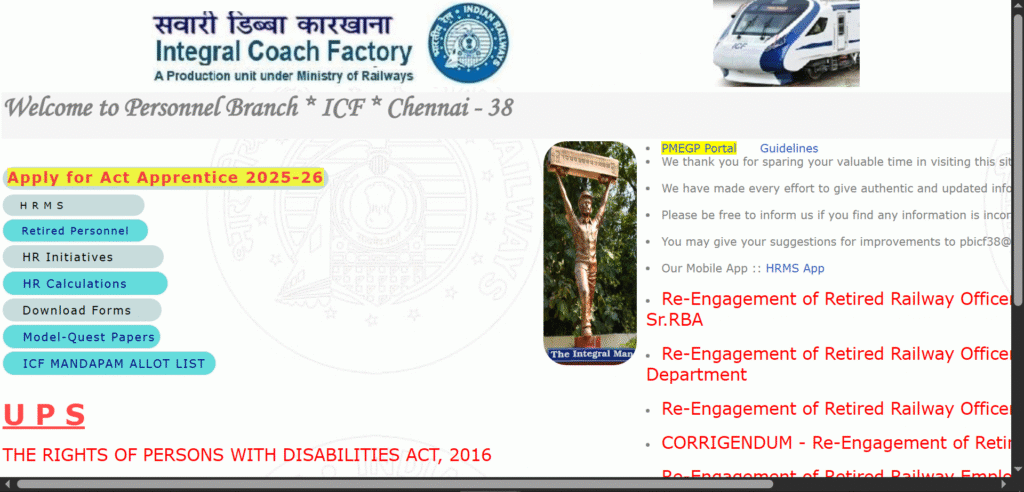 Railway ICF Apprentice Recruitment 2025