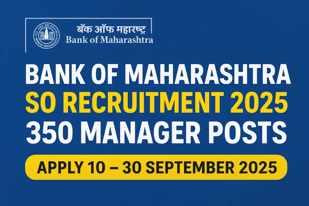 Bank Of Maharashtra SO Recruitment 2025