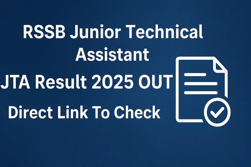 RSSB Junior Technical Assistant JTA Result 2025