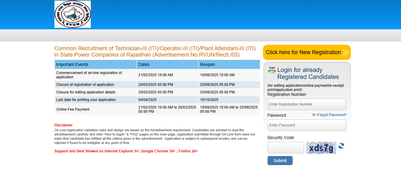RVUNL Technician Recruitment 2025